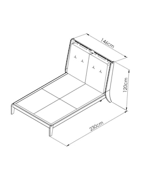 Cama Hygge Trra de madera nogal matrimonial