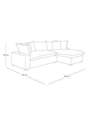 Sala modular derecha Landon Moblum de tela