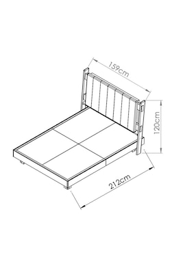 Cama Mescato Trra de madera nogal queen size