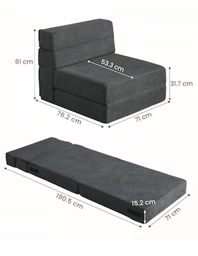 Sofá cama Fabato de memory foam