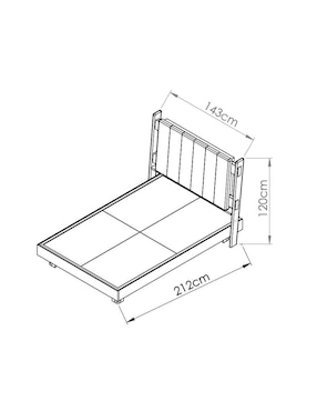 Cama Mescato Trra de madera nogal matrimonial