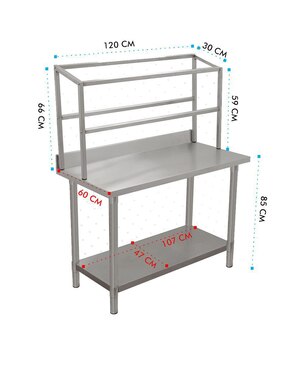 Mesa pizzera Mindejal de acero inoxidable