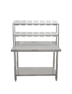 Mesa pizzera Mindejal de acero inoxidable