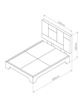 Cama Vintage Trra de madera nogal matrimonial