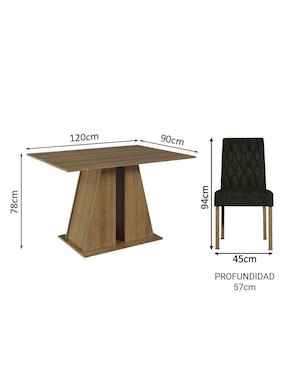 Comedor Gisele Madesa para 4 personas