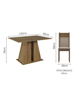 Comedor Angel Madesa para 4 personas