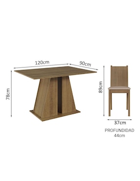 Comedor Sharon Madesa para 6 personas