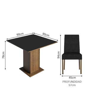 Set comedor Madesa para 4 personas