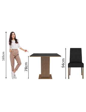 Comedor Evelin Madesa para 4 personas