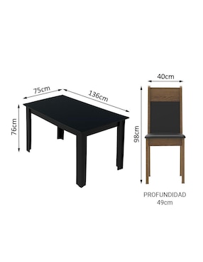 Comedor Havana Madesa para 4 personas