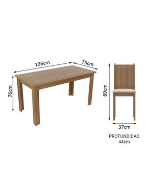 Comedor Analu Madesa para 6 personas de MDP
