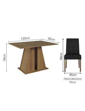 Comedor Agnes Madesa para 4 personas