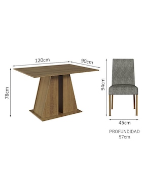Comedor Agnes Madesa para 4 personas