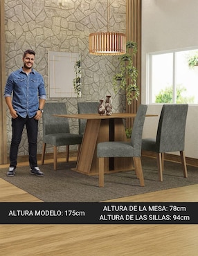 Comedor Agnes Madesa para 4 personas