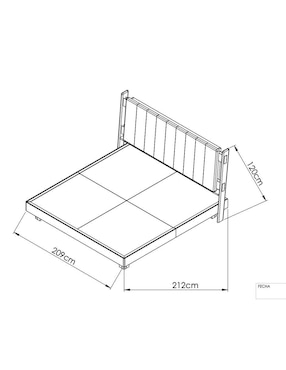 Cama Mescato Trra de madera nogal king size