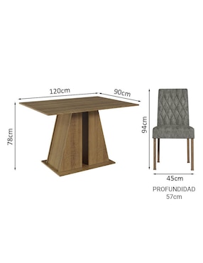 Comedor Gisele Madesa para 4 personas