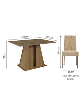 Comedor Gisele Madesa para 4 personas