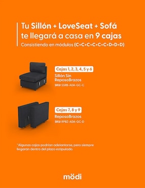 Sala 3 piezas Adapti Modi Sofa de algodón