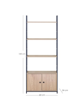 Librero Tokio Maple Ilios Innova de melamina