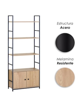 Librero Tokio Maple Ilios Innova de melamina