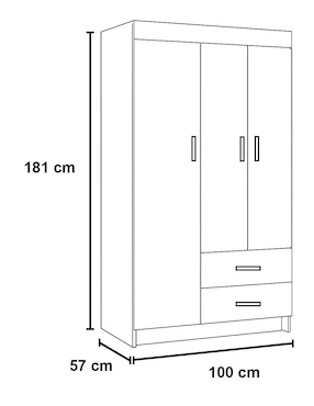 Ropero Kessa Sara Sara de madera pino