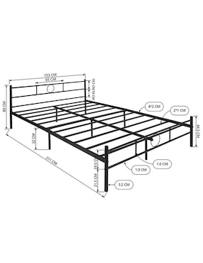 Base para cama Gomyhome de metal