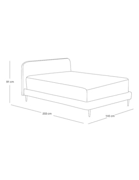 Cama Nisha Moblum de tela matrimonial