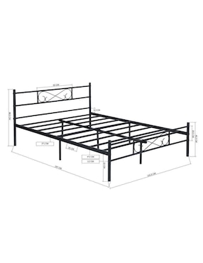 Base para cama armable Laimer Gomyhome de metal matrimonial