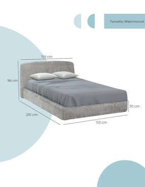 Cama Chester Mundo In de madera matrimonial