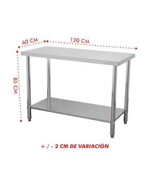 Mesa isla Mindejal de acero inoxidable