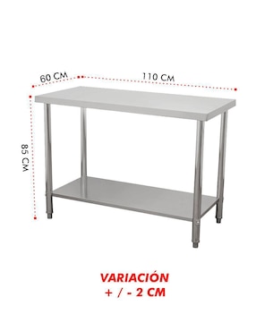 Mesa isla Mindejal de acero inoxidable