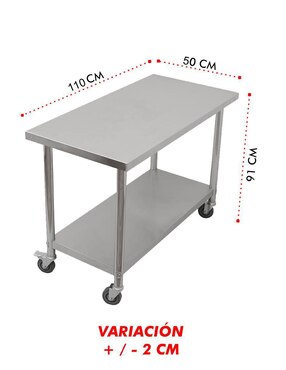 Mesa armable Mindejal de acero inoxidable