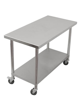 Mesa armable Mindejal de acero inoxidable