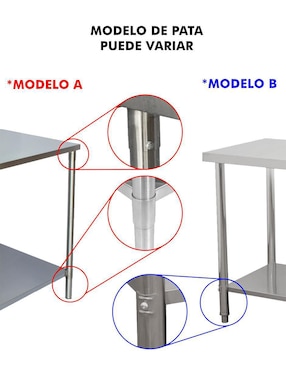 Mesa armable Mindejal de acero inoxidable