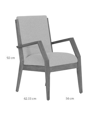 Silla Mérida Del Toro de madera y tela