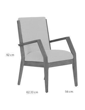 Silla Mérida Del Toro de madera y tela