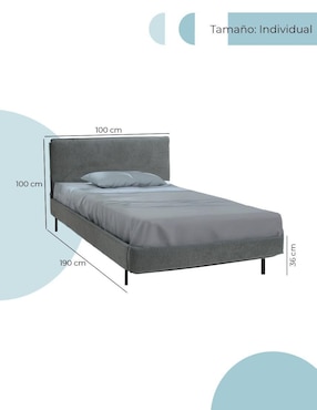 Cama Bristol Mundo In de madera individual