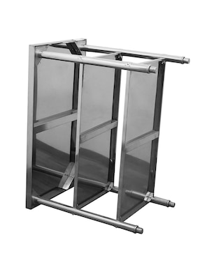 Mesa isla doble Mindejal de acero inoxidable