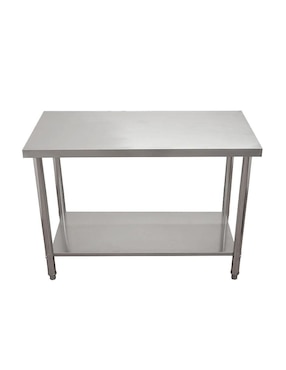 Mesa isla sencilla Mindejal de acero inoxidable