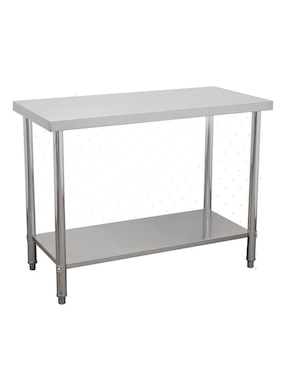 Mesa isla sencilla Mindejal de acero inoxidable