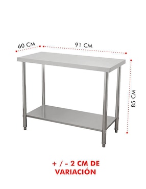 Mesa Mindejal de acero inoxidable