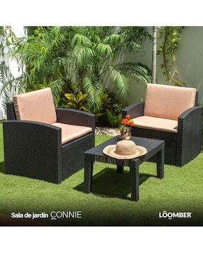 Set sala jardín Loomber de mimbre