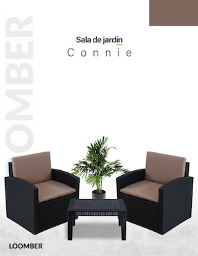Set sala jardín Loomber de mimbre