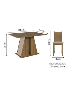 Comedor Marilyn Madesa para 4 personas