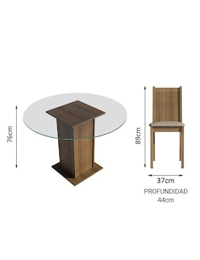 Comedor Paula Madesa para 4 personas