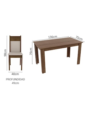 Comedor Madesa para 4 personas