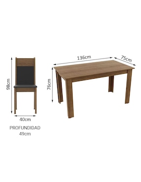 Comedor Madesa para 4 personas