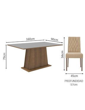 Comedor Ashley Madesa para 4 personas