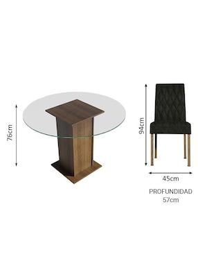 Comedor Irene Madesa para 4 personas De Vidrio