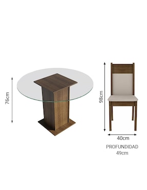Comedor Ana Madesa para 4 personas